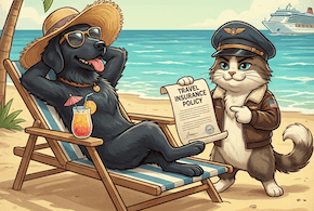 Marshall and Chloe relaxing on vacation